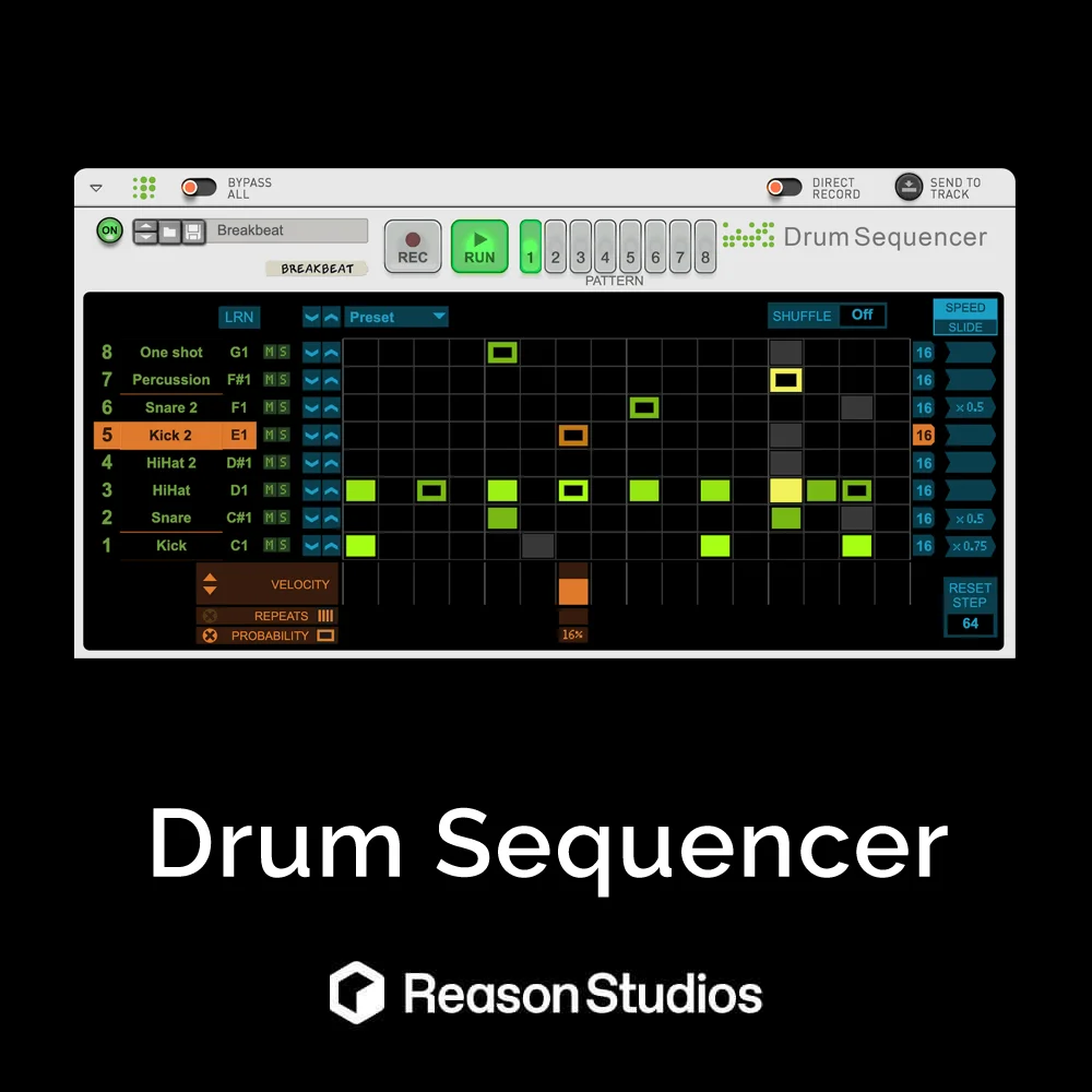 Drum Sequencer – Pattern-Based Drum Programming for Reason Rack