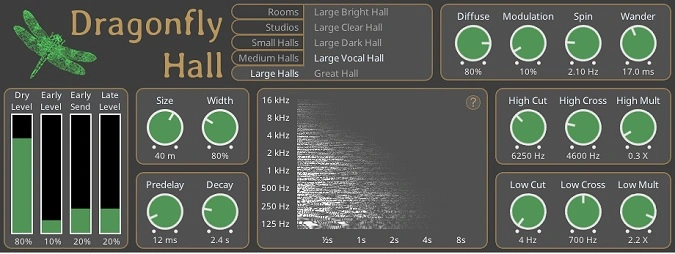 Dragonfly Hall Reverb by Michael Willis Dragonfly Hall Reverb by Michael Willis GUI