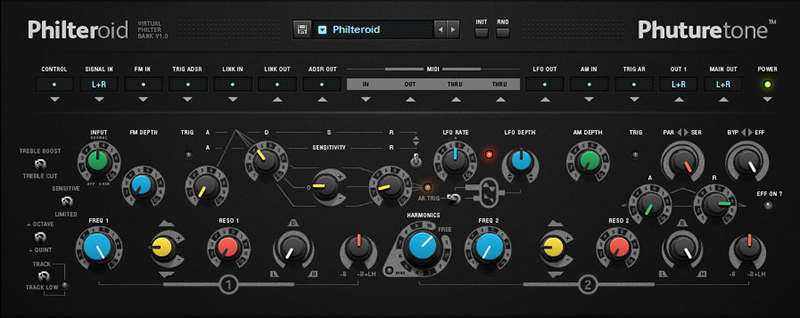 Philteroid Phuturetone GUI screenshot