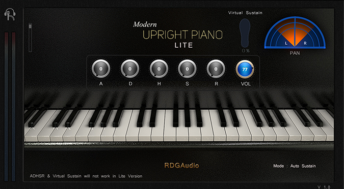 Modern Upright Piano Lite by RDGAudio Modern Upright Piano Lite by RDGAudio GUI