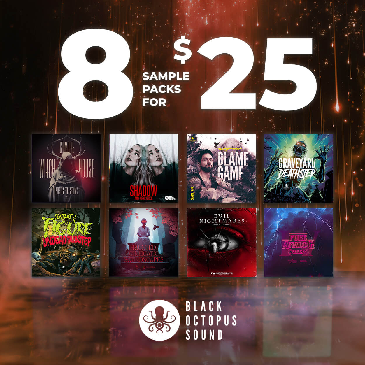 Black Octopus Halloween Mega Pack – 8 Packs for $25