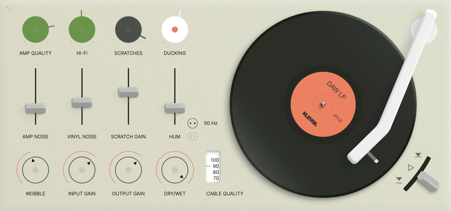 DAW LP Vinyl Player Simulation Plug-in