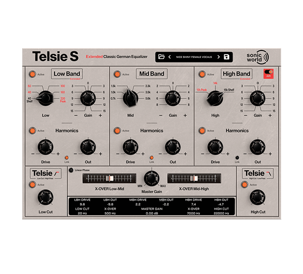 Telsie S 3-Band Equalizer by Sonicworldplugins