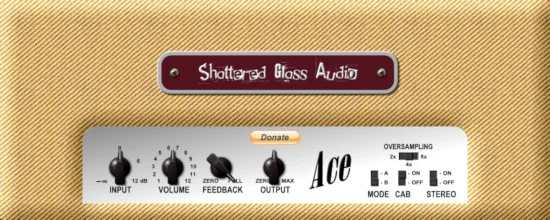 Shattered Glass Audio Ace tweed tube amp simulator interface