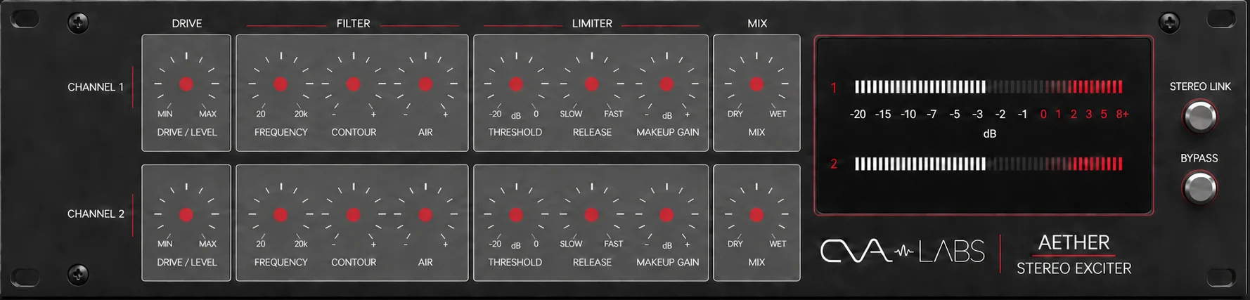 Aether Stereo Exciter plugin interface by CVA Labs