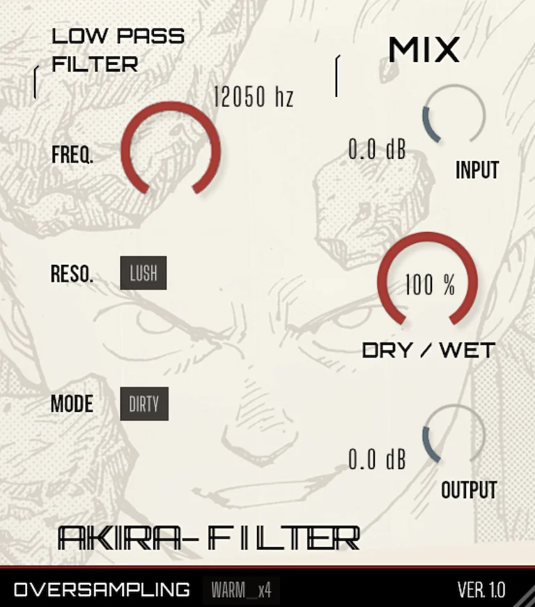 SMAO#LAB Akira Filter low-pass filter plugin interface