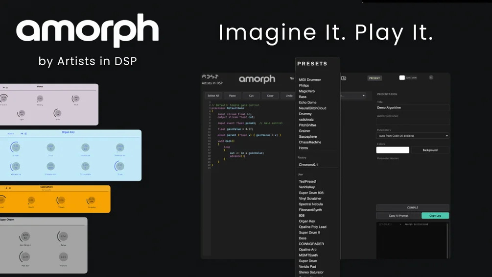 Amorph text-to-DSP plugin interface by Artists in DSP