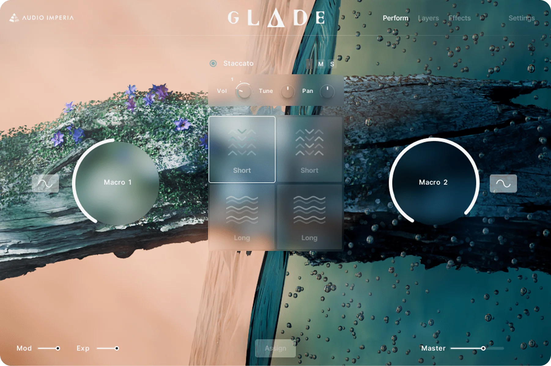 Glade Kontakt Player interface by Audio Imperia