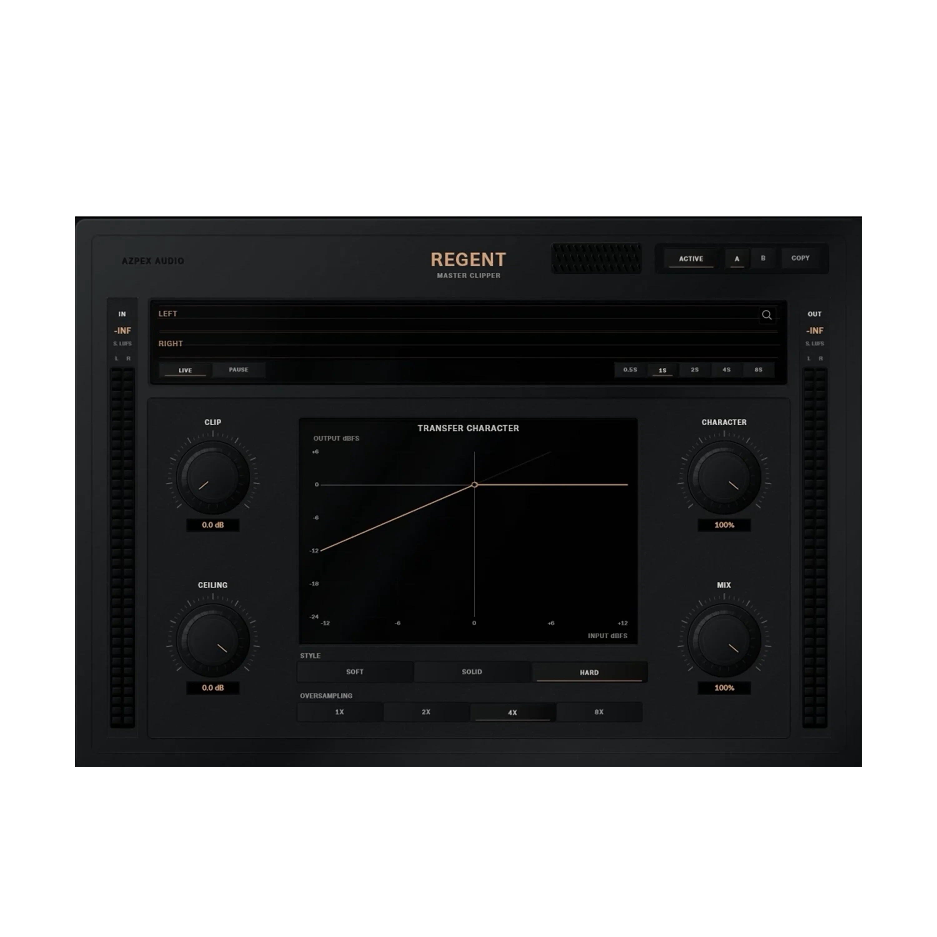 REGENT master clipper plug-in interface by AZPEX Audio