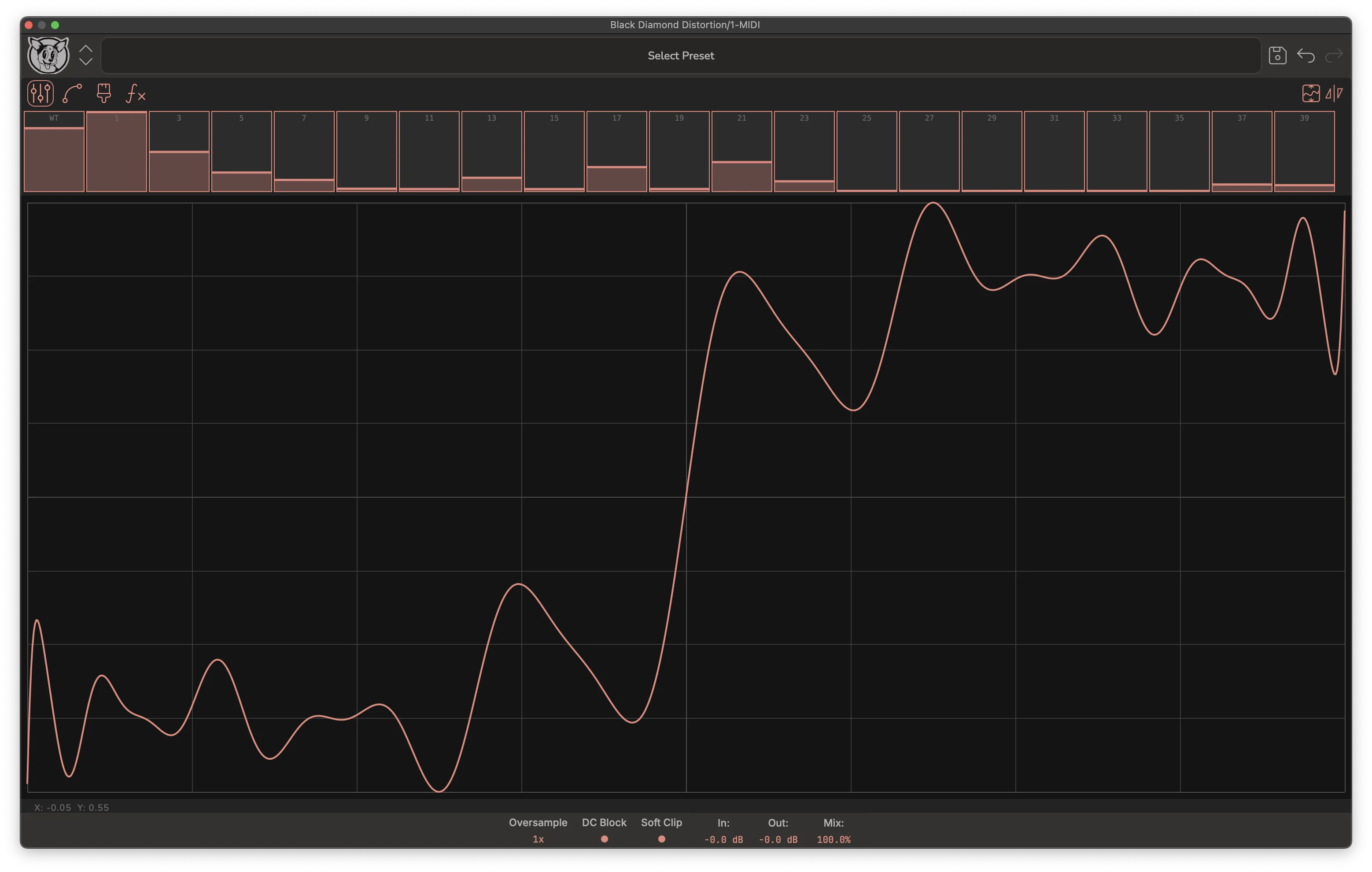 Black Diamond Distortion plugin interface by Aspen Instruments