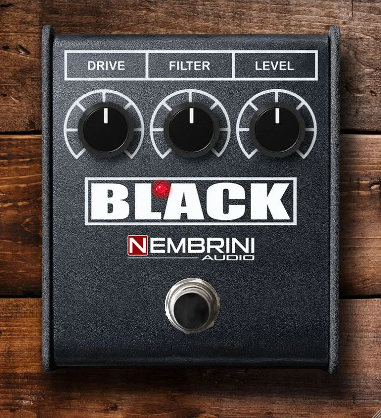 Nembrini Audio Black Distortion RAT-style pedal plugin interface