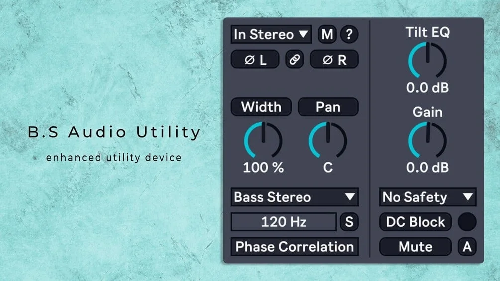 B.S Audio Utility Max for Live device interface by B.S Audio Tools