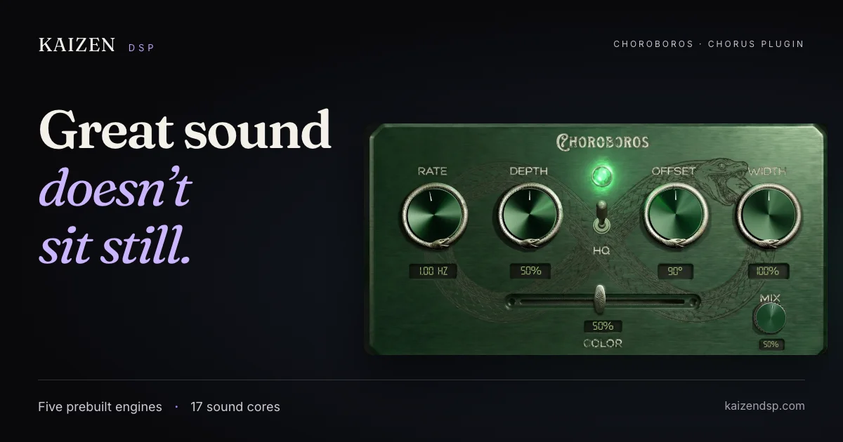 Choroboros 1.0.5 chorus plugin interface by Kaizen DSP