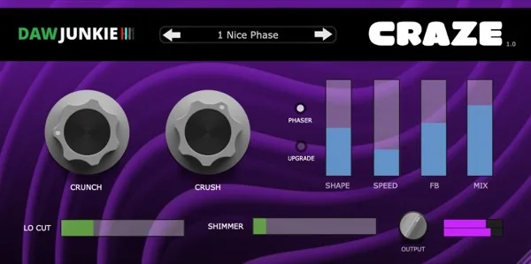 Craze free crunchy phaser plugin by DAWJunkie