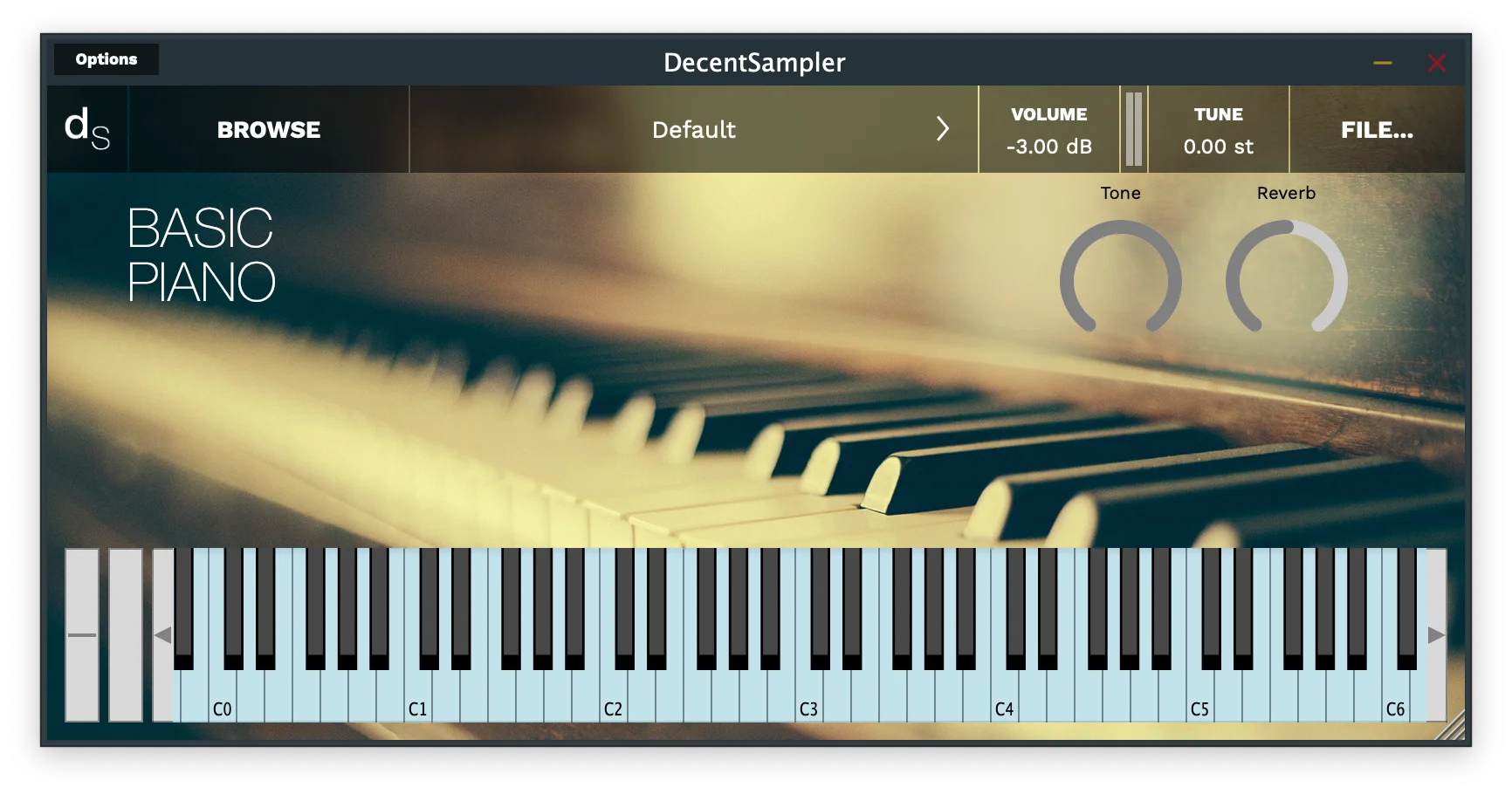 Decent Sampler plugin interface by Decent Samples