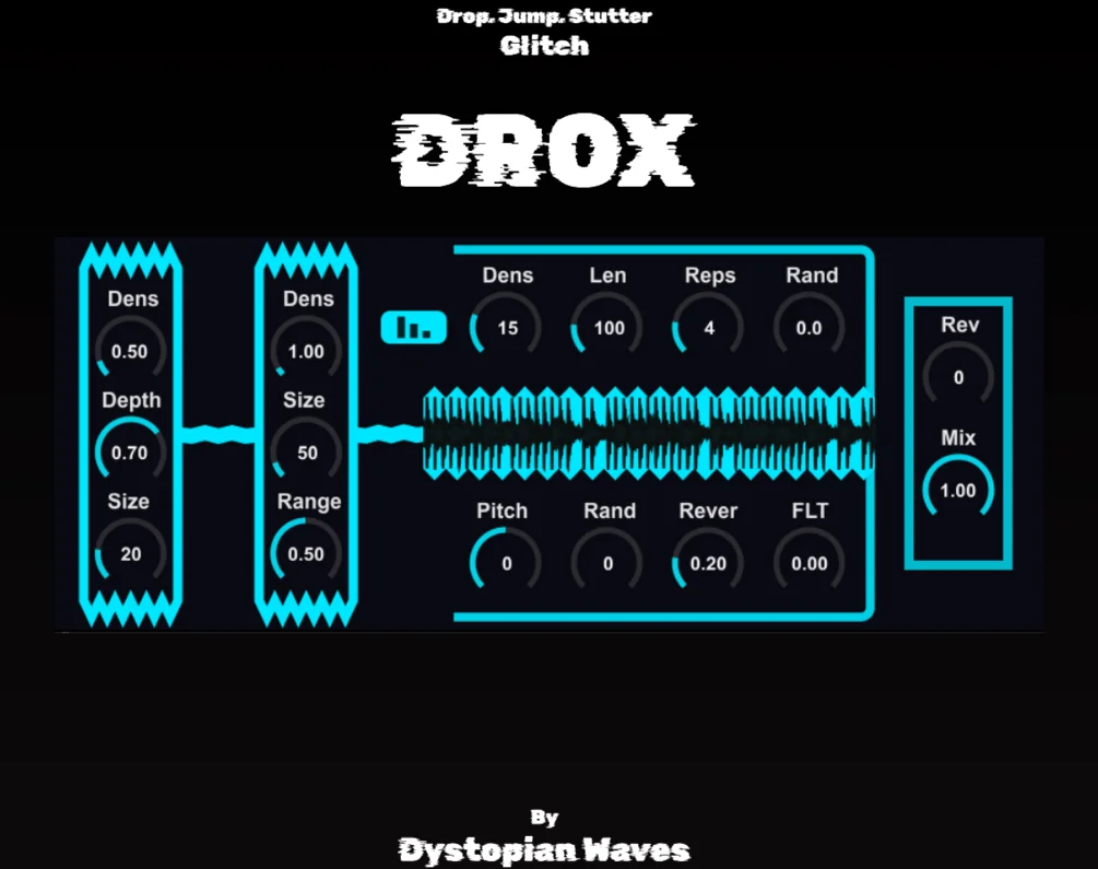 Drox glitch Max for Live device interface by Dystopian Waves