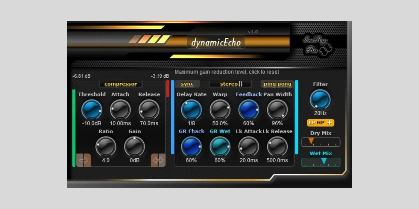 DynamicEchoFree free delay plugin by SaschArt