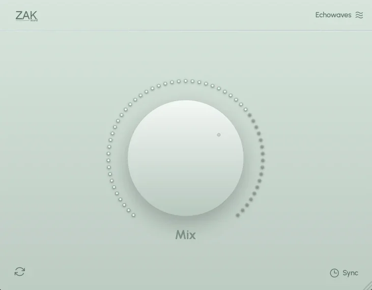 Echowaves stereo delay plugin interface by ZAK Sound