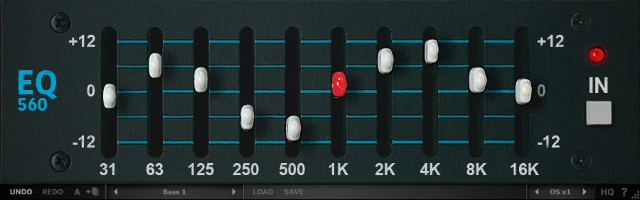 EQ560 10-band graphic equalizer plugin interface by Red Rock Sound