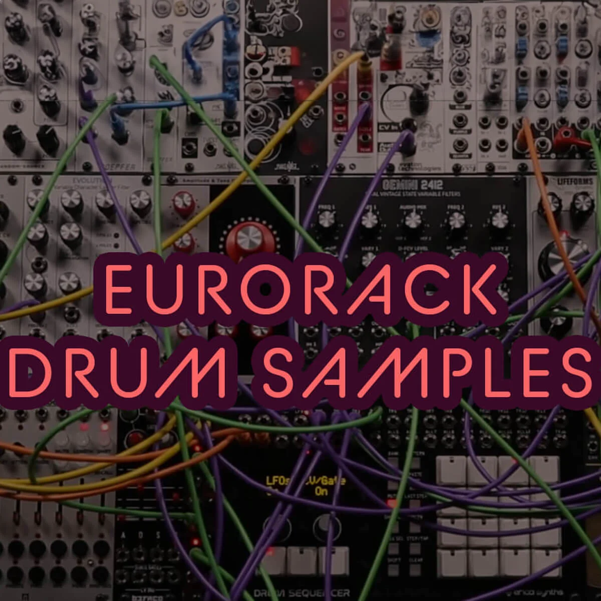 Eurorack Drum Samples artwork for a modular drum one-shot pack by Perfect Circuit