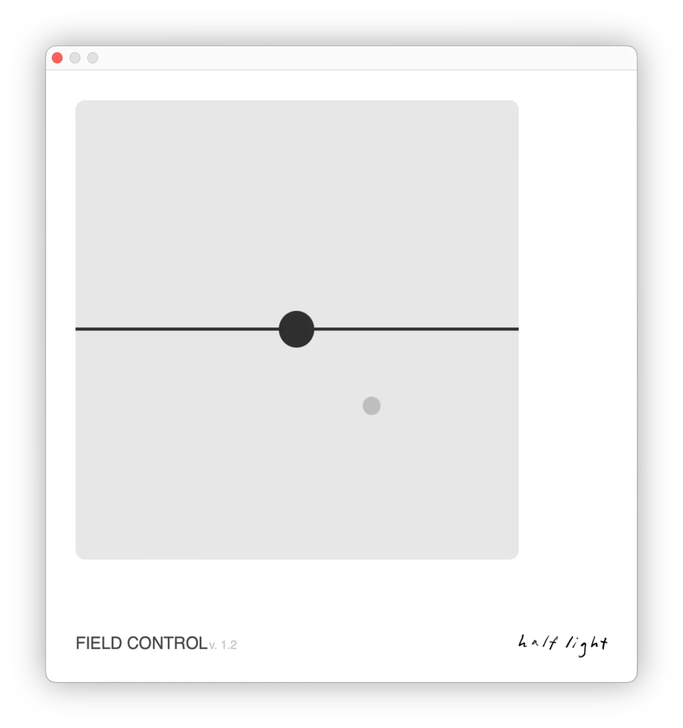 Field Control stereo spatial effect plugin interface by Half Light Audio