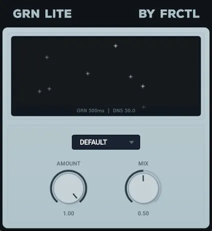 GRN Lite granular effect plugin interface by FRCTL Audio