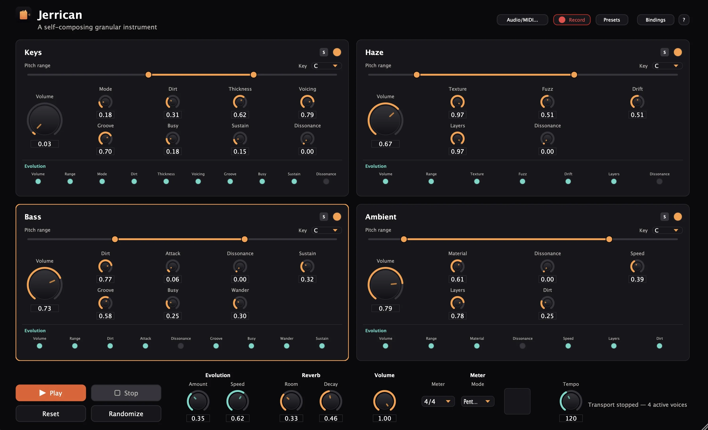 Jerrican self-composing granular instrument interface by Alban Bailly