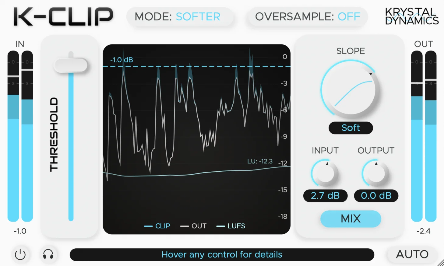 KrystalClip clipping plugin interface by Krystal Dynamics