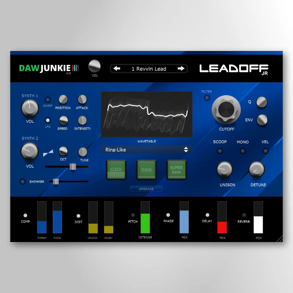 LeadOff Jr wavetable synth interface by DAWJunkie