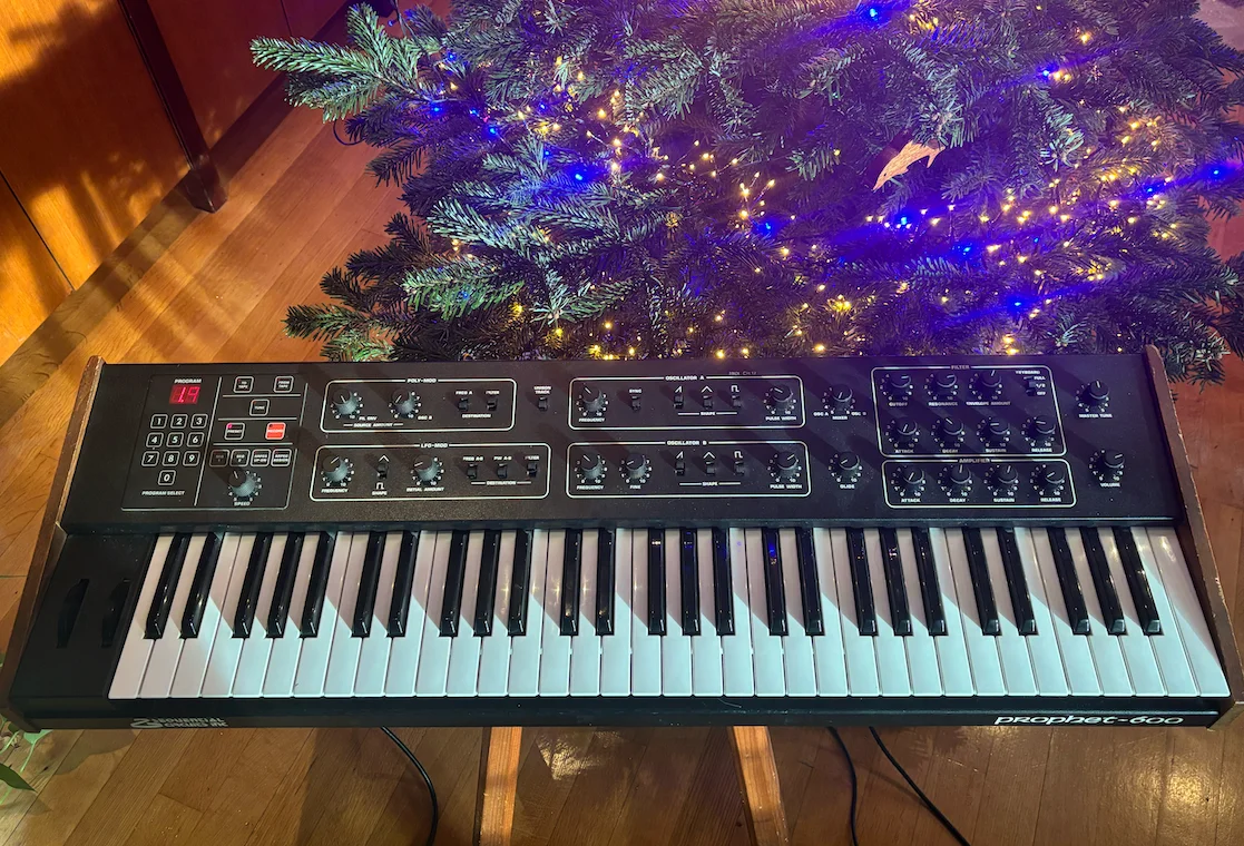 Legowelt Prophet 600 sample pack artwork with Sequential Prophet 600 synth photo