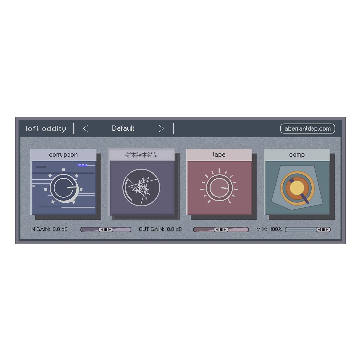 Aberrant DSP Lofi Oddity creative lo-fi multi-effect interface artwork