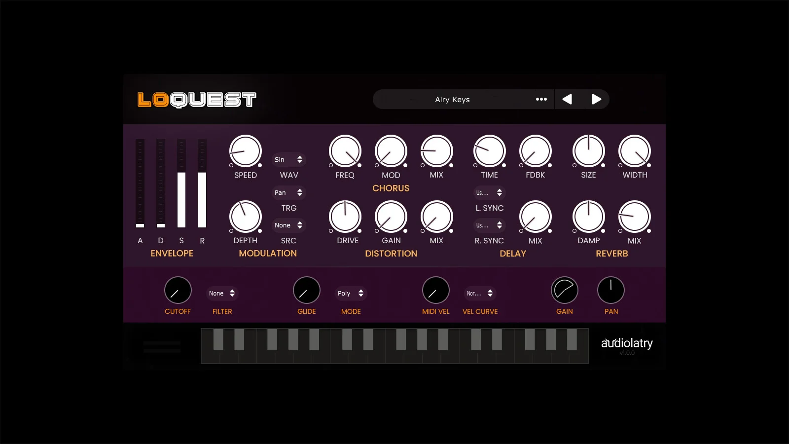 LoQuest by Audiolatry plugin interface