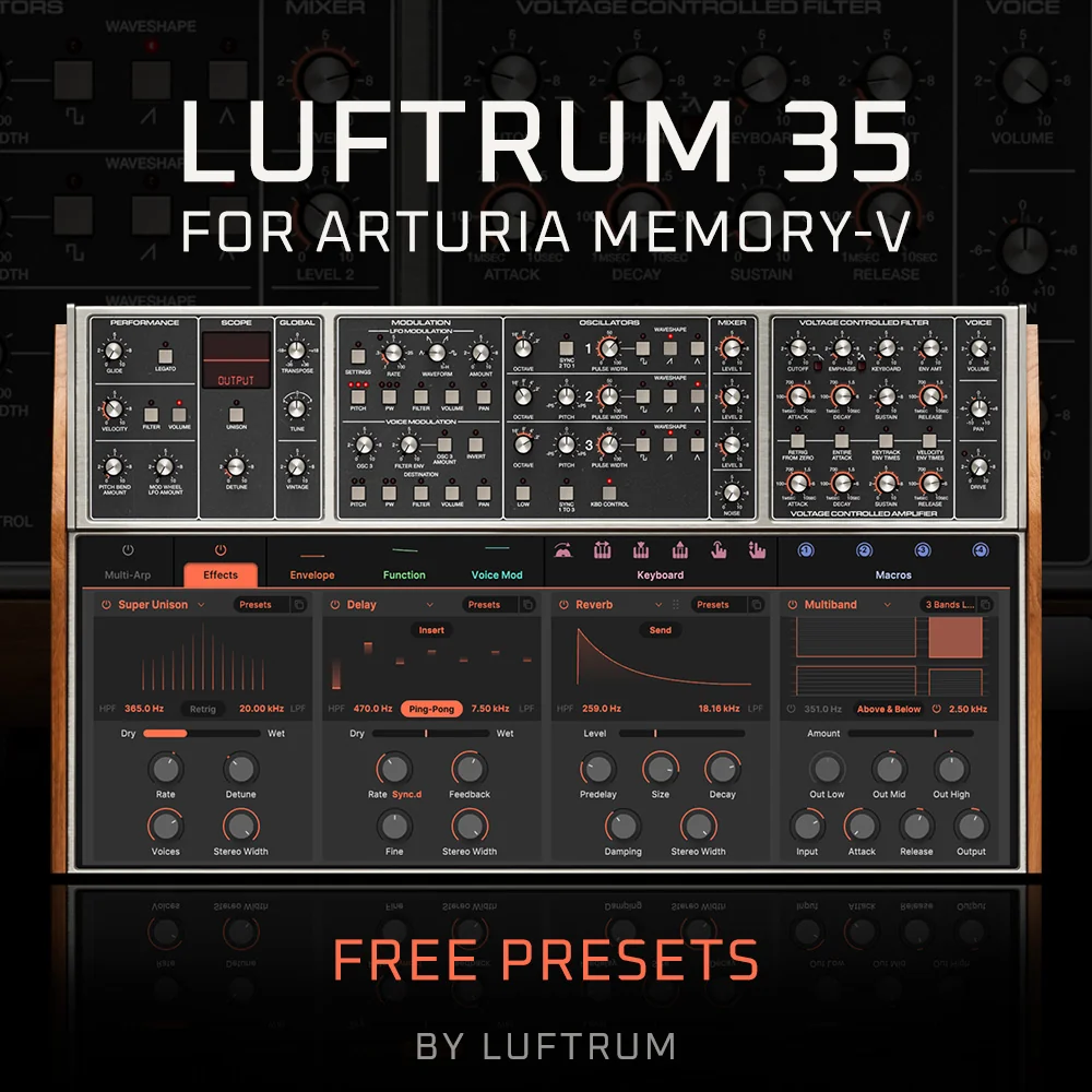 Luftrum 35 Arturia Memory V preset pack artwork