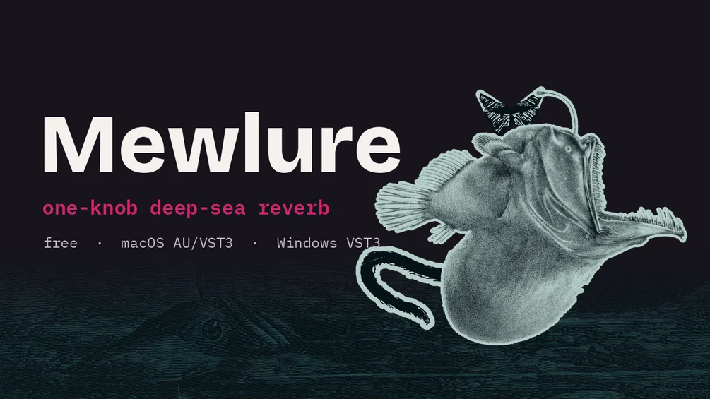 Mewlure one-knob deep-sea reverb artwork by Cat Psychedelia