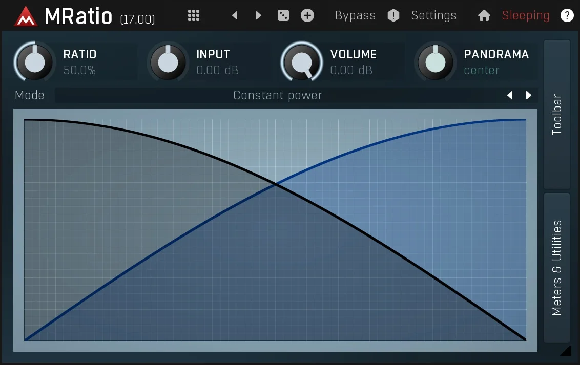 MRatio crossfade utility plugin interface by MeldaProduction