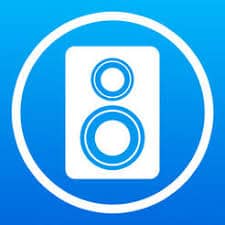 The multi-track song recorder with a speaker icon on a blue background.