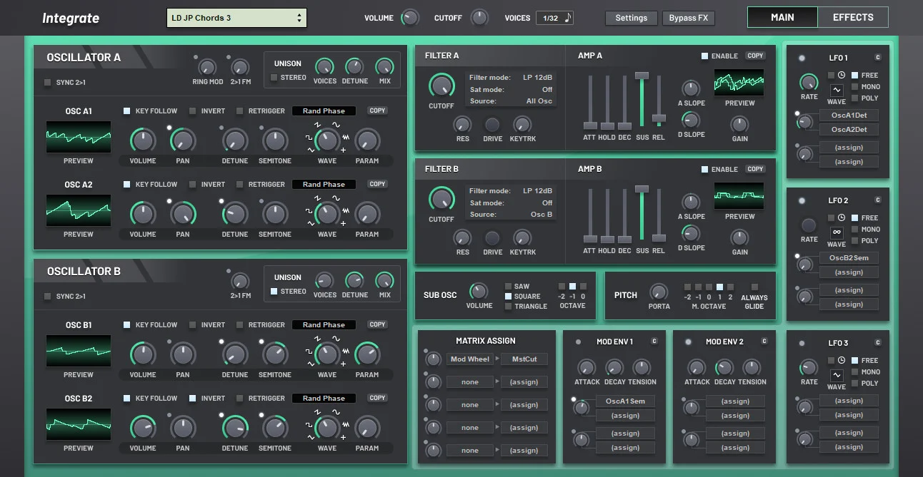 Integrate virtual analog synthesizer interface by nakst