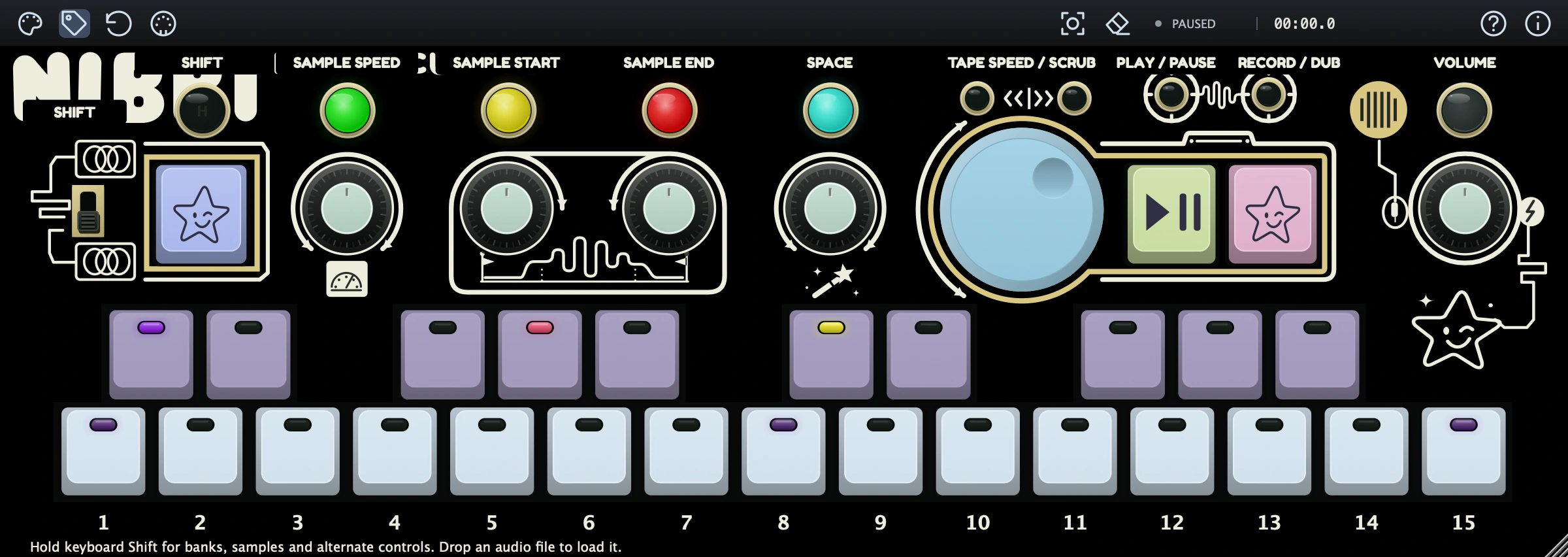 NIBBI sampler and tape looper interface by Temecula DSP