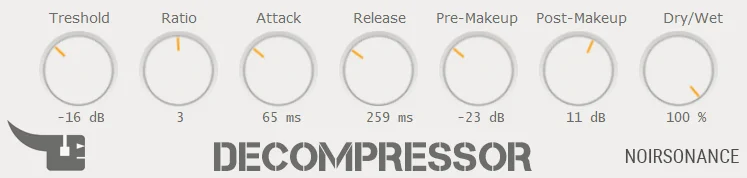 NoirSonance Decompressor upward dynamics plugin interface
