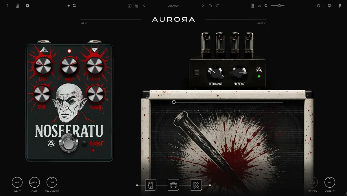 Nosferatu preamp plugin interface by Aurora DSP