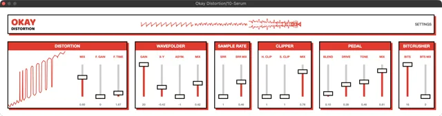Okay Distortion plugin interface by Okay Synthesizer