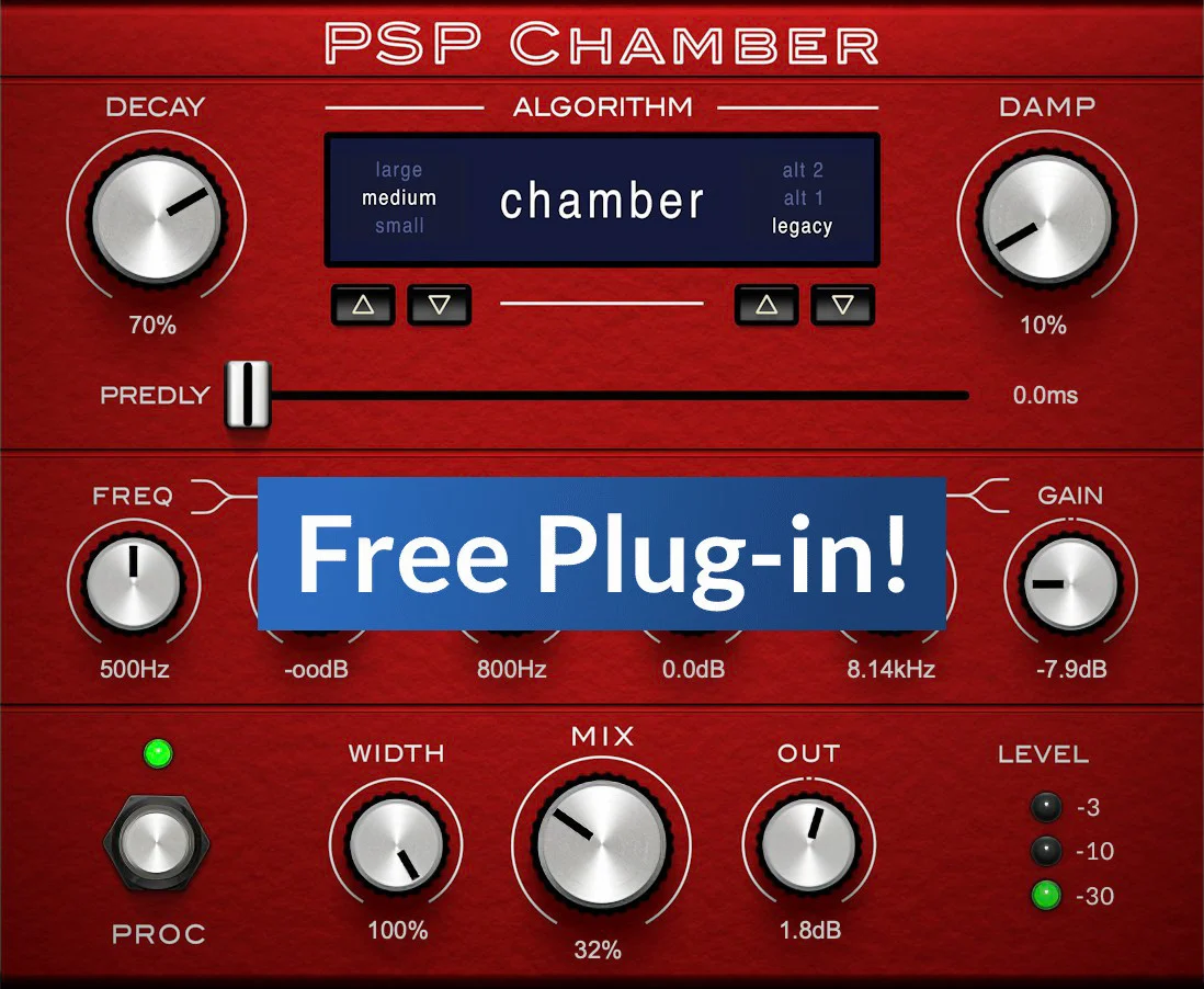 PSP Chamber reverb plugin interface by PSP Audioware