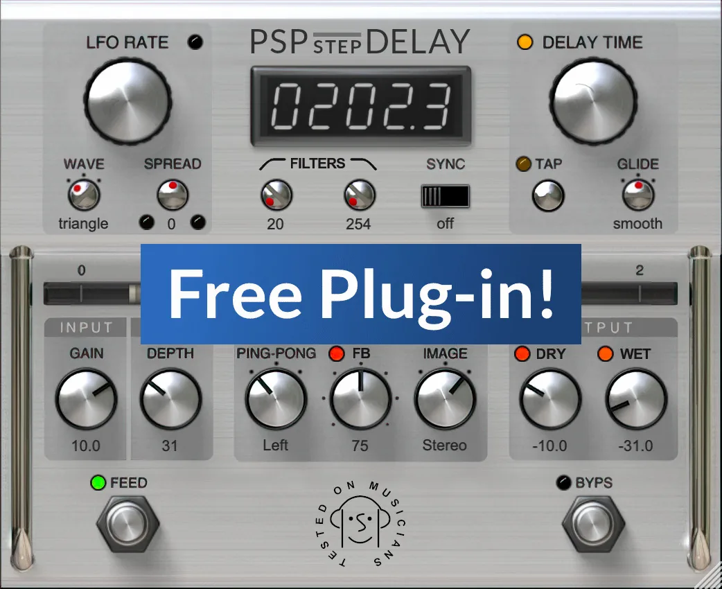 PSP stepDelay delay plugin interface by PSP AudioWare
