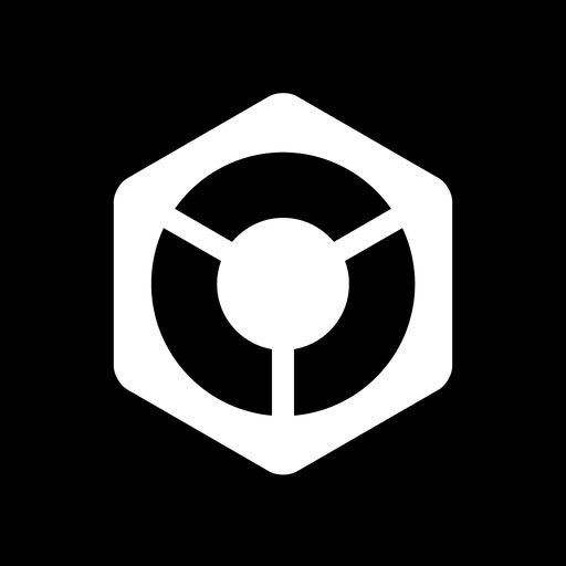 A Rekordbox hexagon logo on a black background.