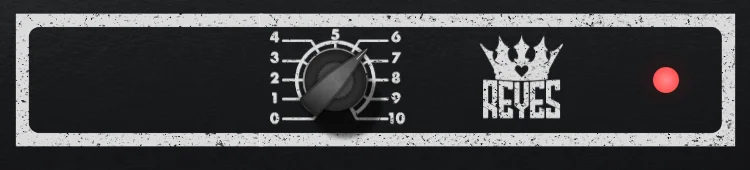 Reyes 303 tube amplifier plugin interface with its single control knob