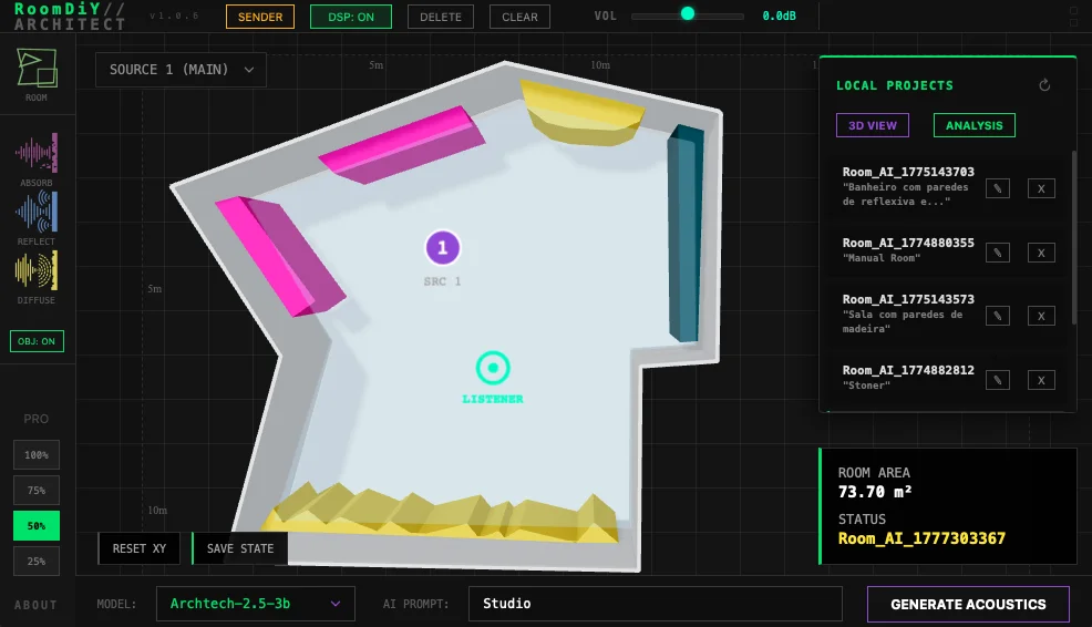 RoomDiY by Audio Fusion Bureau room builder interface