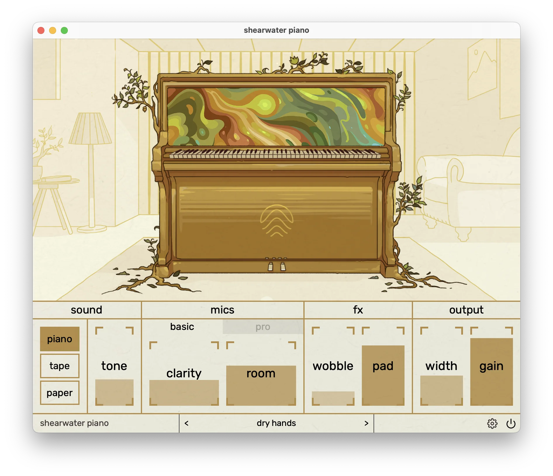 Shearwater Piano Lite by Imagiro plugin interface