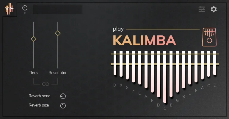 Kalimba plugin interface by Splash Sound on EVA Instruments
