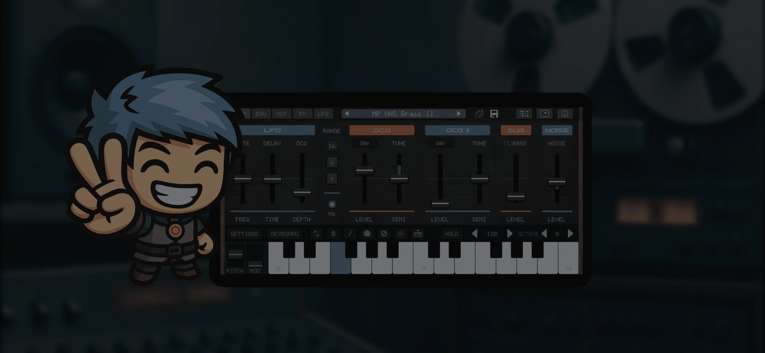 AudioKit Synth One J6 synthesizer interface