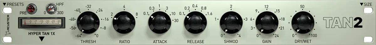 Acustica Audio Tan 2 analog VCA compressor interface